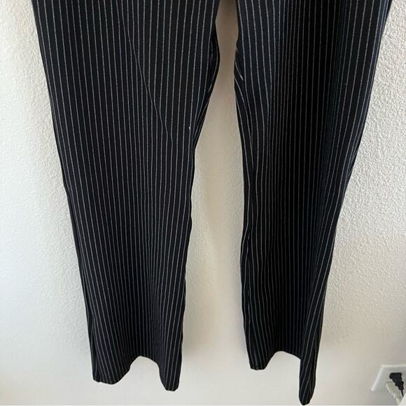 Betabrand Dress Pant Yoga Pants Vertical Stripe Black and Gray M - Picture 6 of 9